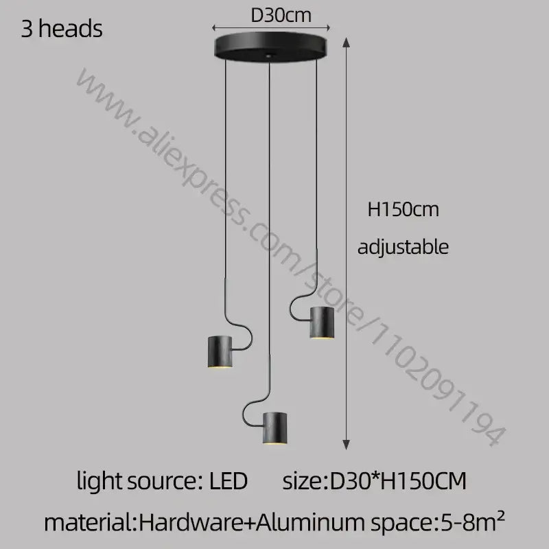 DecorBites™ LED Staircase Chandelier: Adjustable Modern Living Room Lighting for Villa Decoration