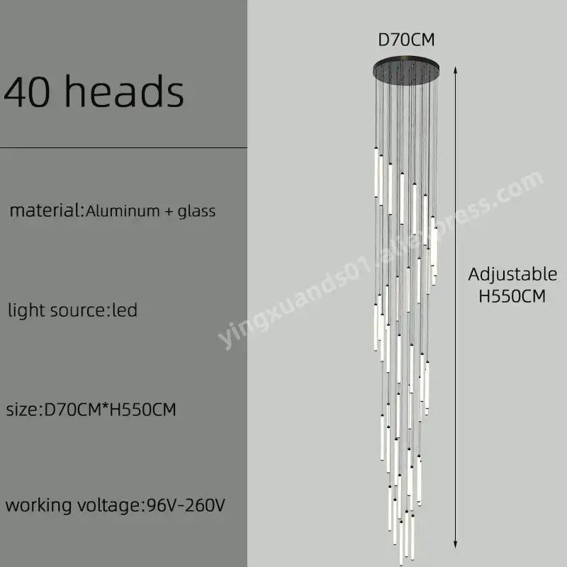 DecorBites™ LED Staircase Chandelier for Home Hotel Hall Lighting