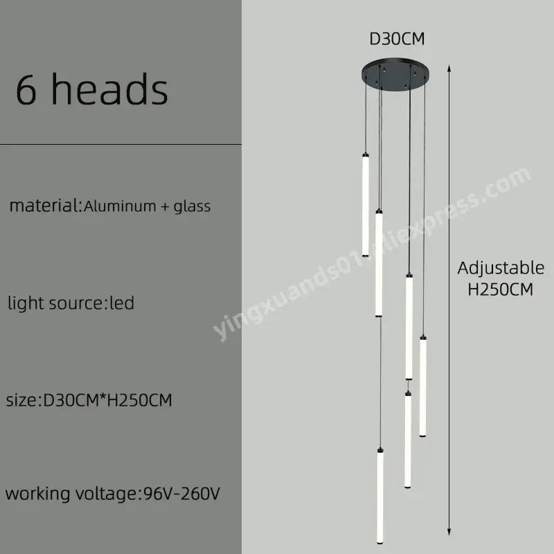 DecorBites™ LED Staircase Chandelier for Home Hotel Hall Lighting