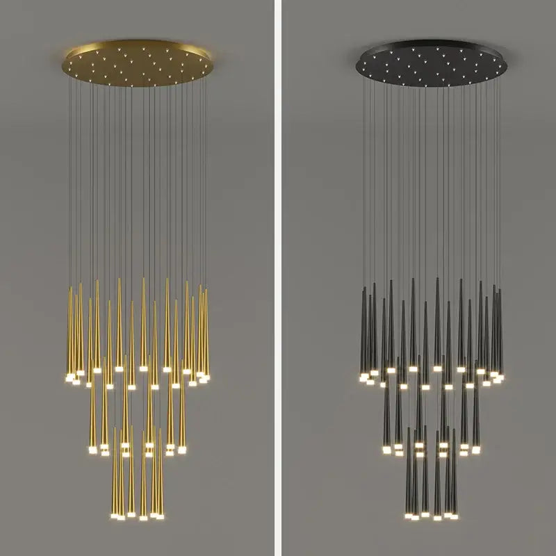DecorBites™ LED Staircase Chandeliers: Modern Luxury for Living Room, Hall, Villa.