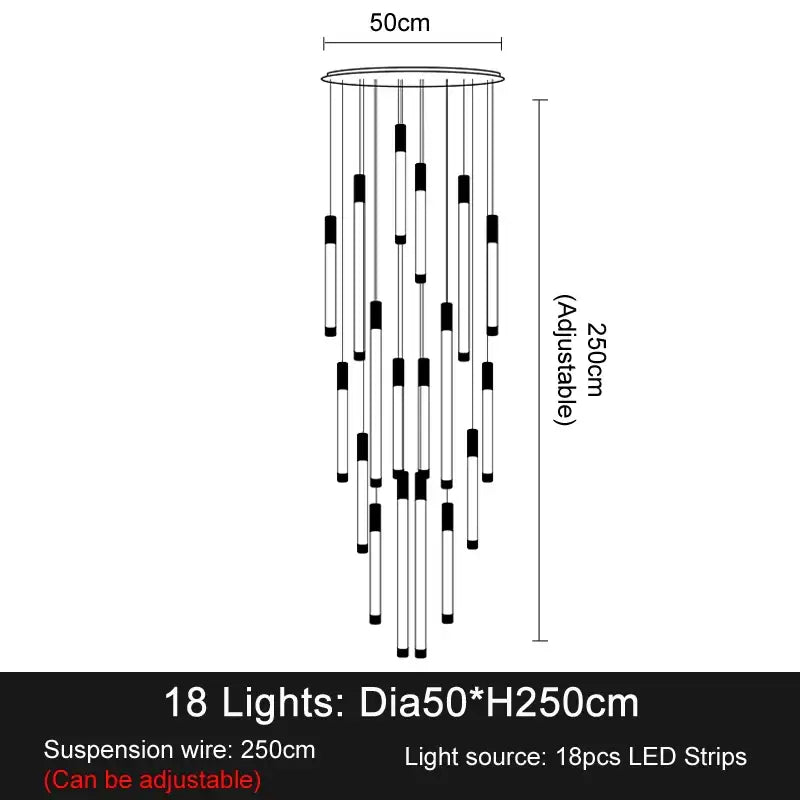 DecorBites™ LED Staircase Chandeliers: Modern Luxury Lighting for Living Room, Restaurant, or Duplex Attic