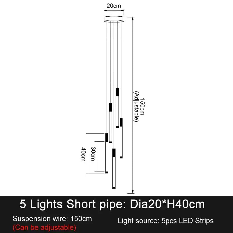 DecorBites™ LED Staircase Chandeliers: Modern Luxury Lighting for Living Room, Restaurant, or Duplex Attic