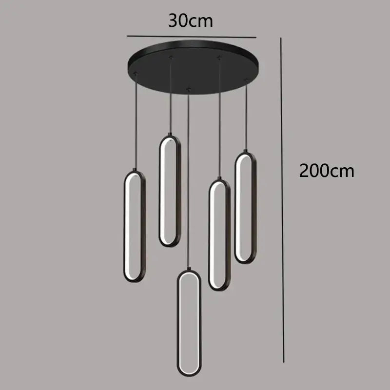 DecorBites™ LED Staircase Chandeliers | Modern Pendant Light for Living Room