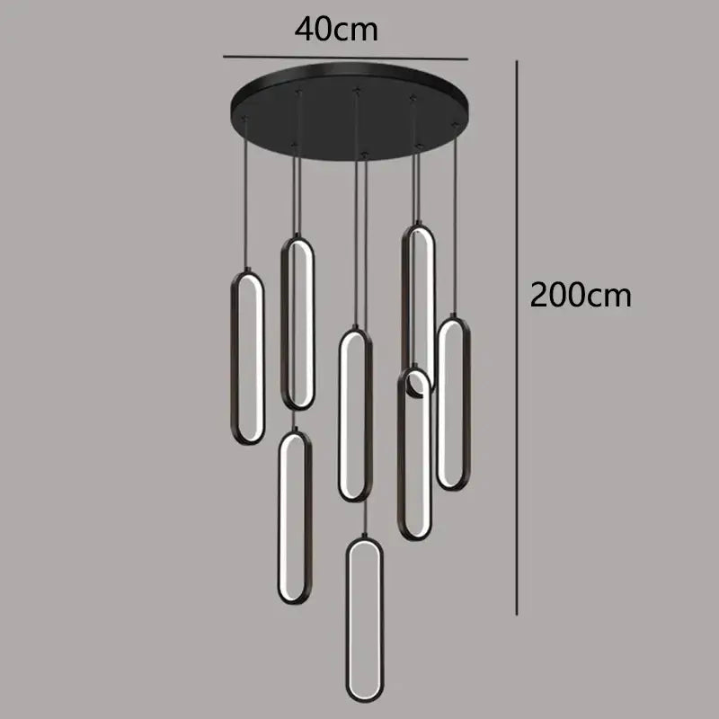 DecorBites™ LED Staircase Chandeliers | Modern Pendant Light for Living Room