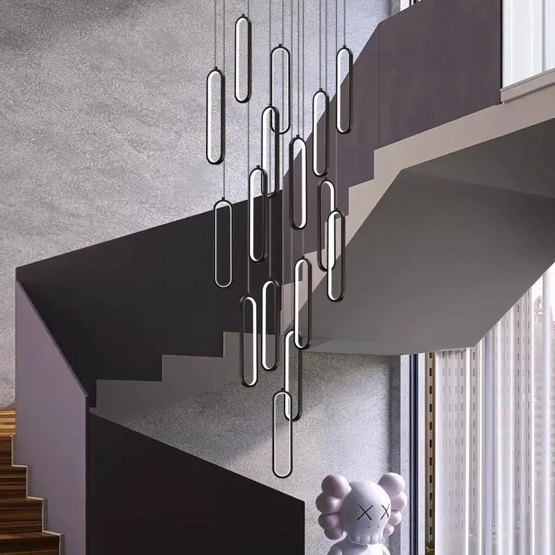DecorBites™ LED Staircase Chandeliers | Modern Pendant Light for Living Room