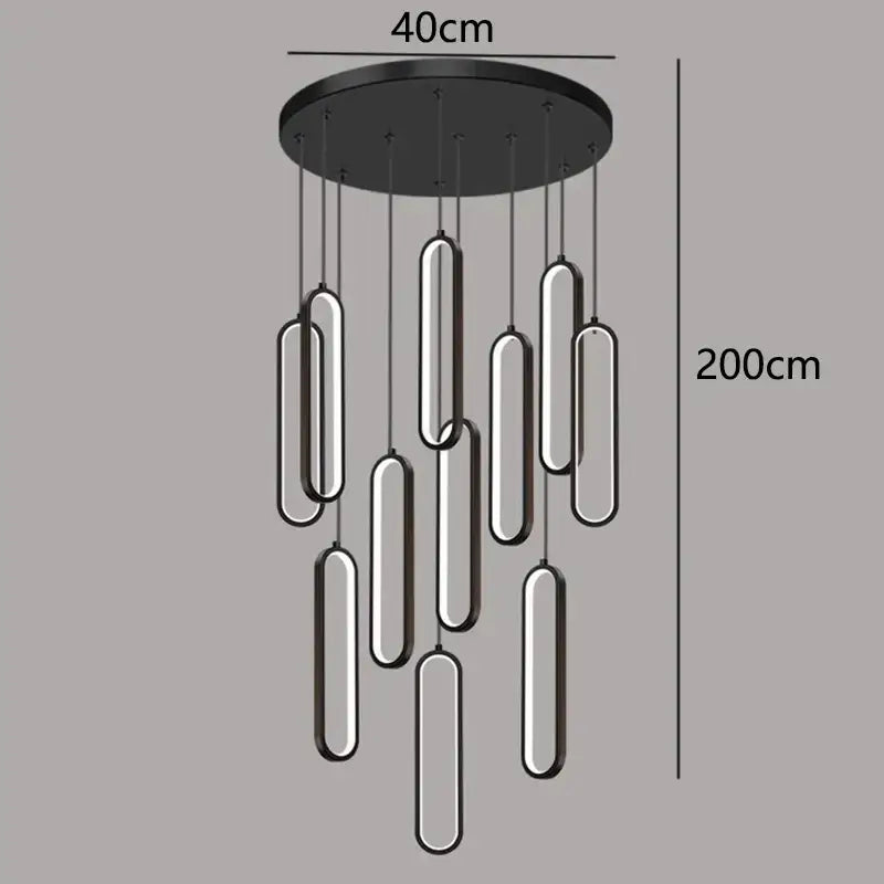 DecorBites™ LED Staircase Chandeliers | Modern Pendant Light for Living Room