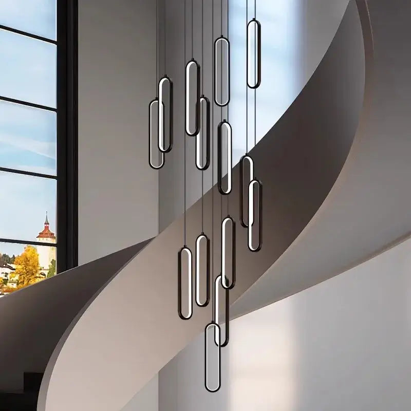 DecorBites™ LED Staircase Chandeliers | Modern Pendant Light for Living Room