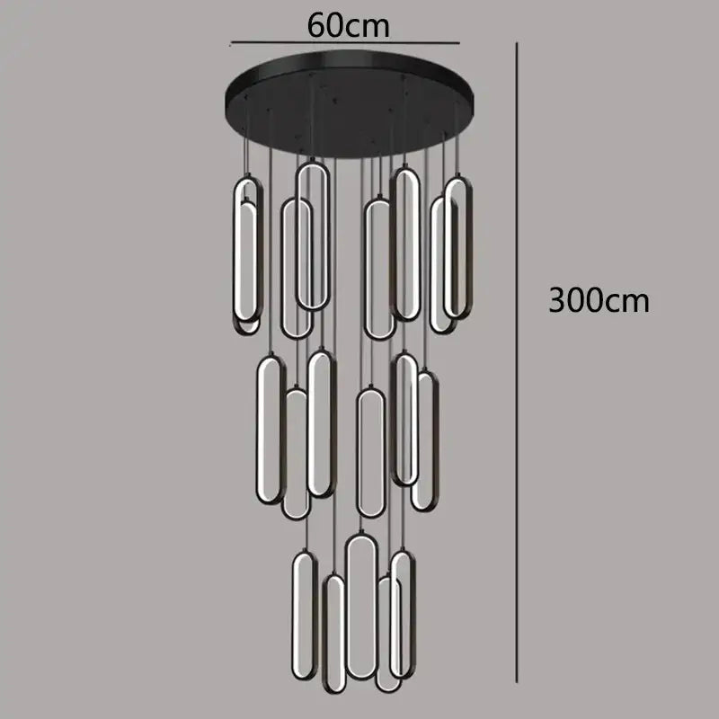 DecorBites™ LED Staircase Chandeliers | Modern Pendant Light for Living Room