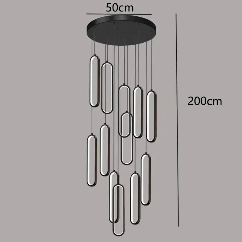 DecorBites™ LED Staircase Chandeliers | Modern Pendant Light for Living Room
