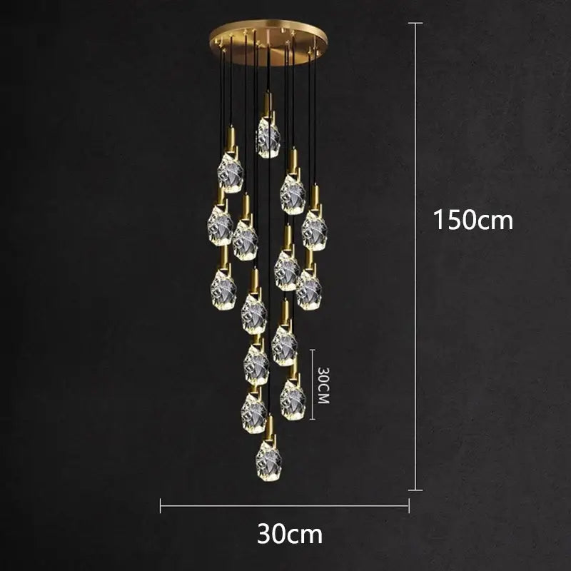 DecorBites™ LED Staircase Chandeliers Pendant Light for Living Room Modern Indoor Lighting