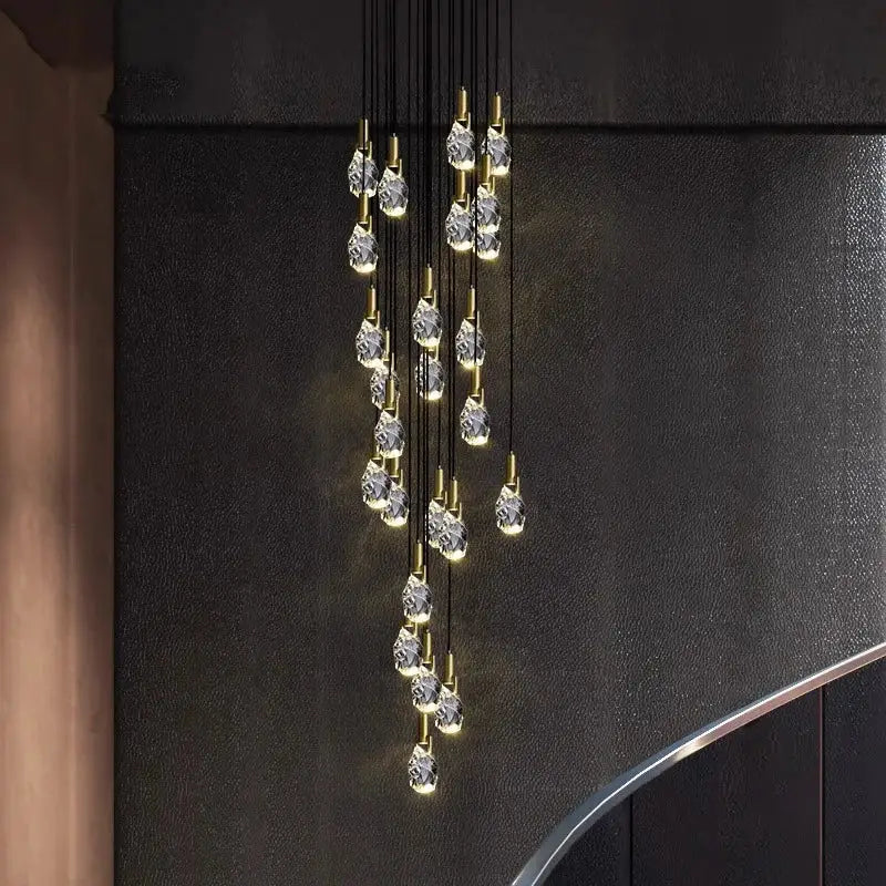 DecorBites™ LED Staircase Chandeliers Pendant Light for Living Room Modern Indoor Lighting