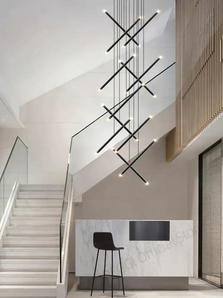 DecorBites™ LED Staircase Pendant Chandelier, Modern Nordic Restaurant Hanging Light