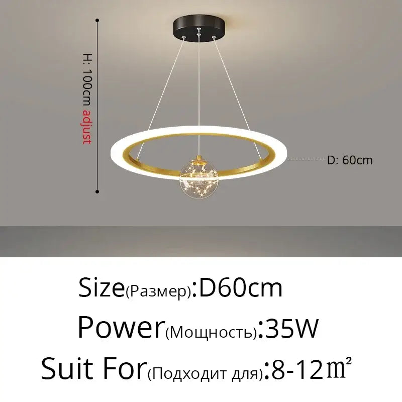 ثريا نجمية بتقنية LED من DecorBites™ لديكور غرف المعيشة وغرف النوم العصرية