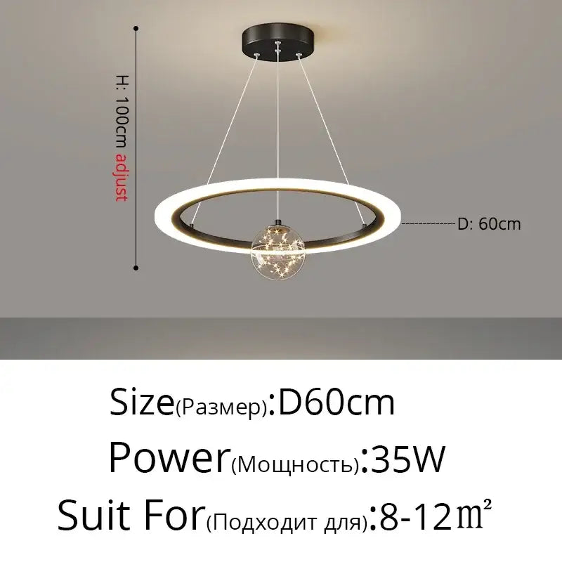 ثريا نجمية بتقنية LED من DecorBites™ لديكور غرف المعيشة وغرف النوم العصرية