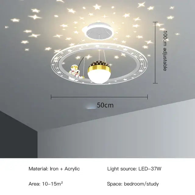 DecorBites™ LED Star Chandelier: Kids Room Lighting Fixture for Bedroom & Study Room