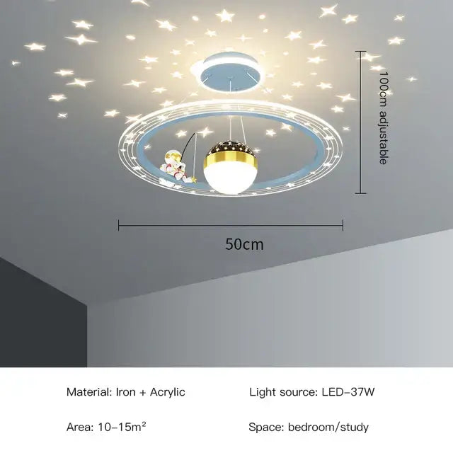DecorBites™ LED Star Chandelier: Kids Room Lighting Fixture for Bedroom & Study Room