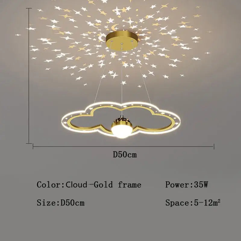 DecorBites™ LED Star Chandelier: Kids Room Lighting Fixture for Bedroom & Study Room