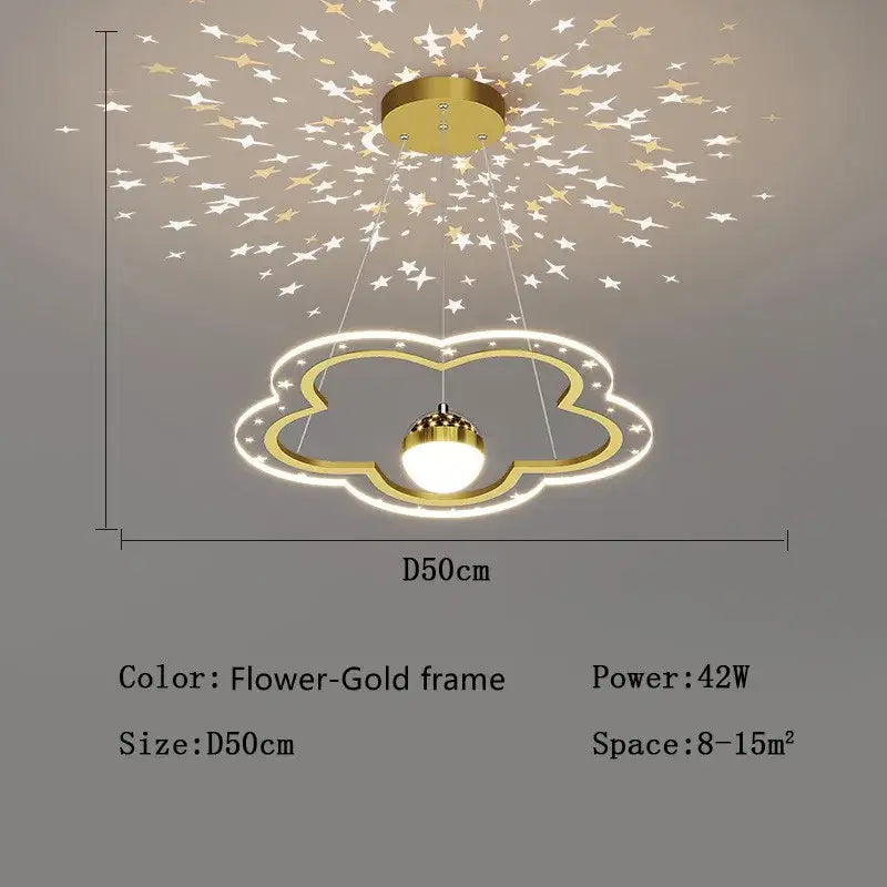 DecorBites™ LED Star Chandelier: Kids Room Lighting Fixture for Bedroom & Study Room