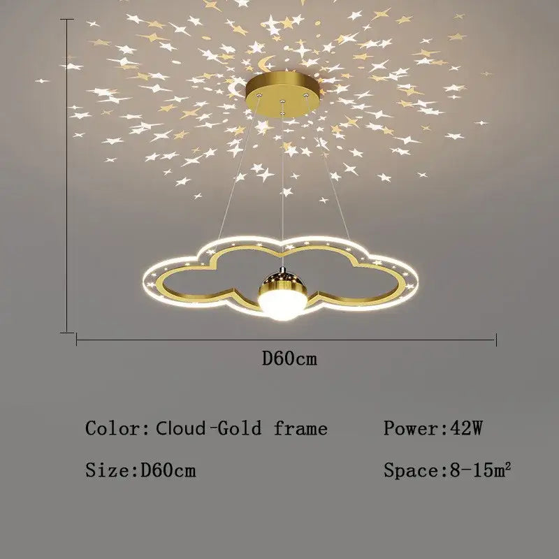DecorBites™ LED Star Chandelier: Kids Room Lighting Fixture for Bedroom & Study Room