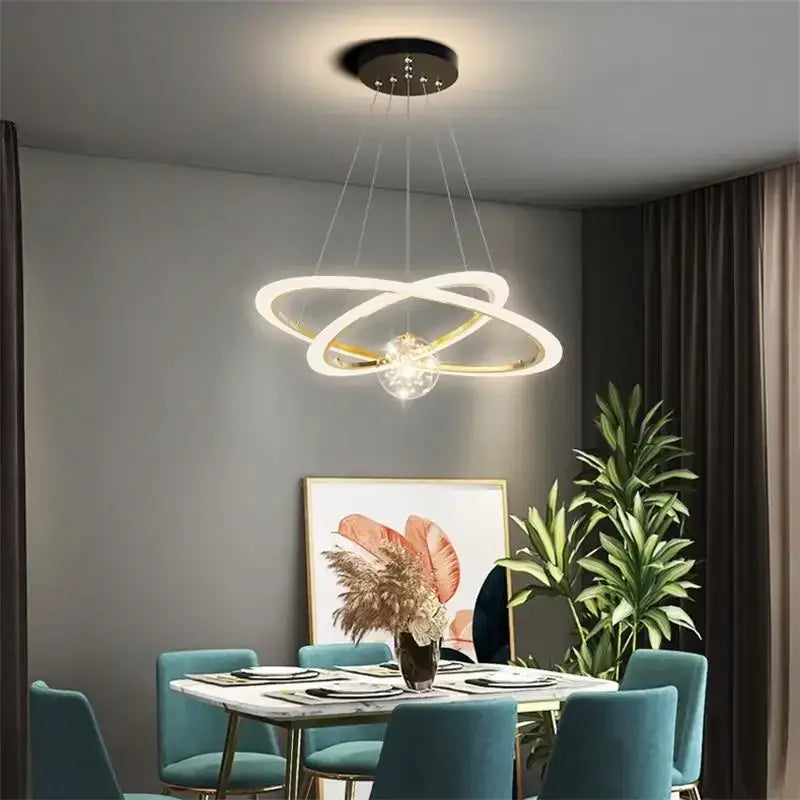 DecorBites™ LED Star Chandeliers: Modern Dimmable Lighting for Living Room Bedroom Decor