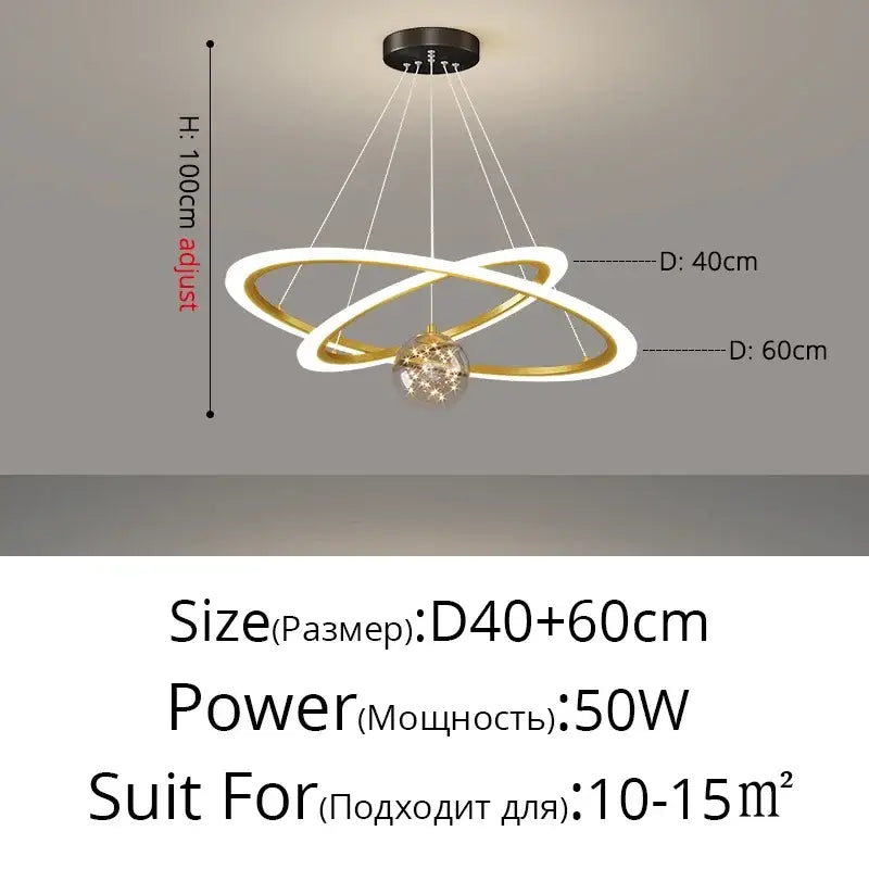 DecorBites™ LED Star Chandeliers: Modern Dimmable Lighting for Living Room Bedroom Decor