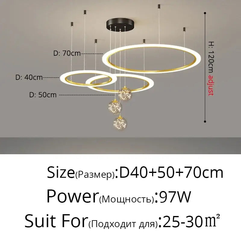 DecorBites™ LED Star Chandeliers: Modern Dimmable Lighting for Living Room Bedroom Decor