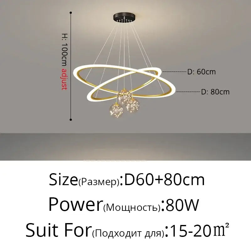 DecorBites™ LED Star Chandeliers: Modern Dimmable Lighting for Living Room Bedroom Decor