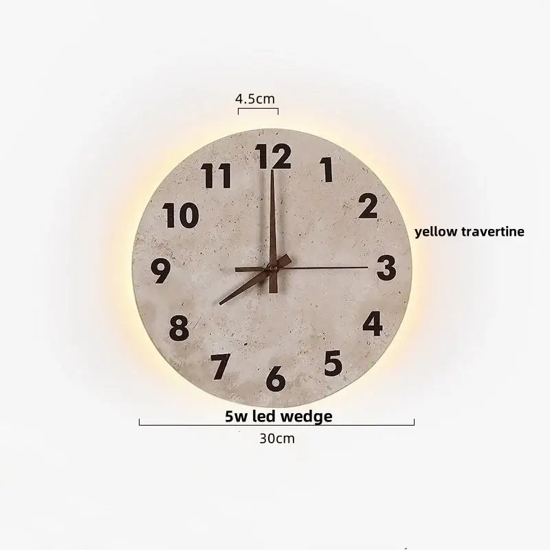 مصباح حائط من ديكور بايتس™ ليد بتصميم صخري وساعة، مصباح حمام عصري إسكندنافي أصفر بتصميم كهف بمرآة