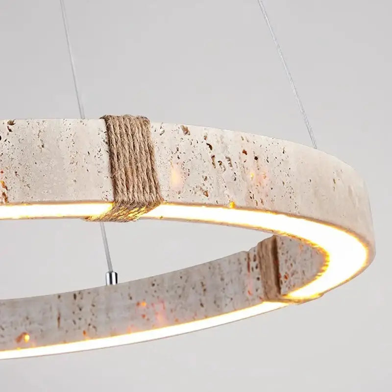 DecorBites™ LED Stone Ring Chandelier - Trendy Design for Living & Dining Room