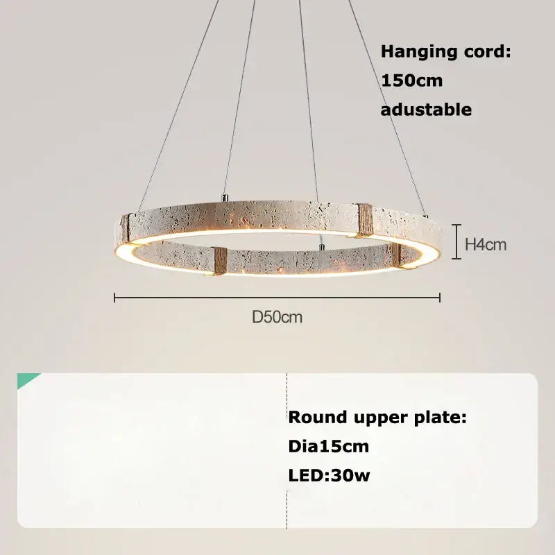 DecorBites™ LED Stone Ring Chandelier - Trendy Design for Living & Dining Room