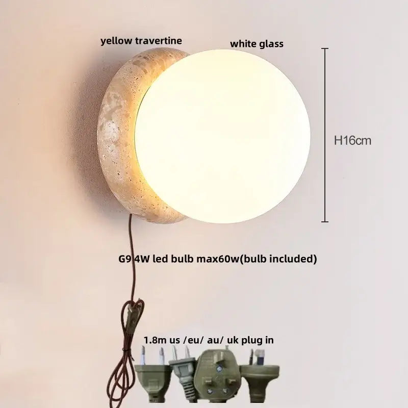 DecorBites™ LED Stone Wall Lamp Modern Nordic Mirror Light for Home Decor