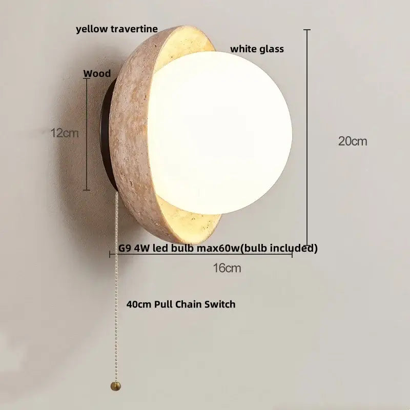 DecorBites™ LED Stone Wall Lamp Modern Nordic Mirror Light for Home Decor