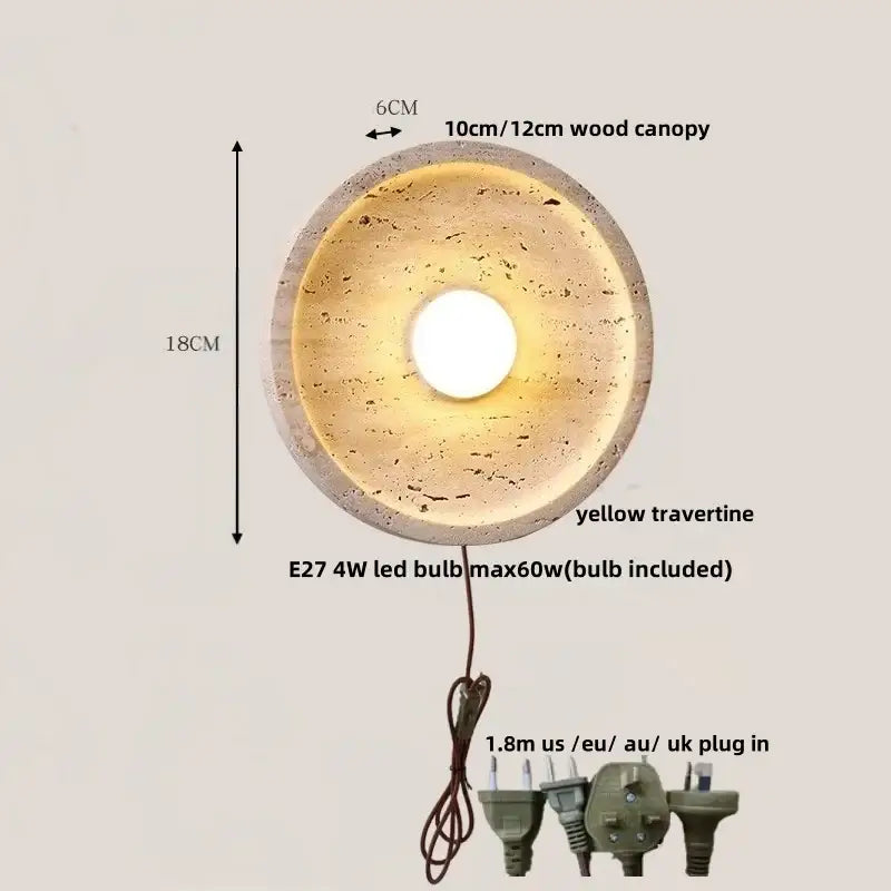 DecorBites™ LED Stone Wall Lamp Modern Nordic Mirror Light for Home Decor