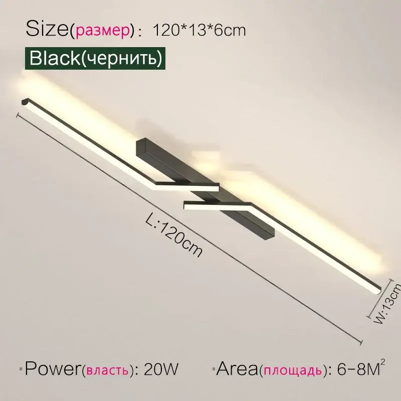 DecorBites™ LED Strip Ceiling Lights: Modern Minimalist Corridor & Balcony Lighting