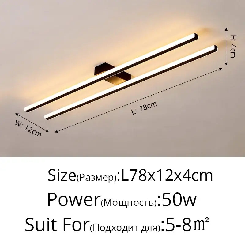 DecorBites™ LED Strip Chandelier Modern Creative Ceiling Lamp for Aisle Corridor Balcony Lighting