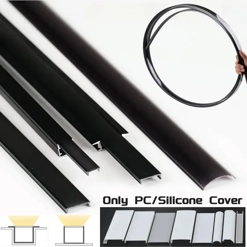 DecorBites™ LED Strip Channel Diffuser for Flexible Replaceable LED Aluminum Profile Light Cover