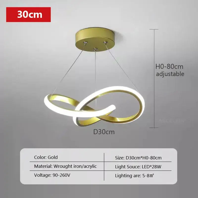DecorBites™ شريط إضاءة LED مصباح قلادة عصري لتركيبات ديكور المنزل