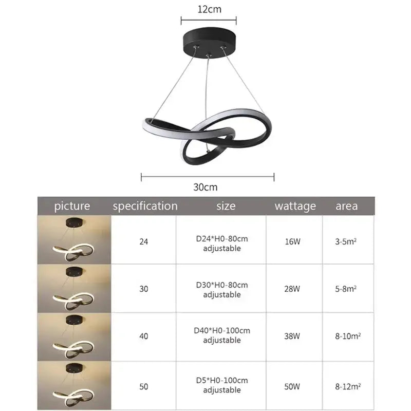 DecorBites™ شريط إضاءة LED مصباح قلادة عصري لتركيبات ديكور المنزل