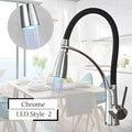DecorBites™ LED Swivel Pull Down Kitchen Faucet with Hot and Cold Water Mixer