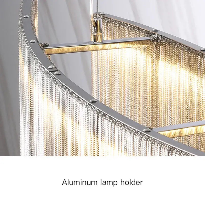 DecorBites™ LED Tassel Chandelier Pendant Light for Living Room Villa Hall Silver Lustre