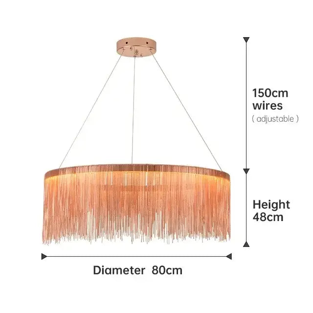 DecorBites™ LED Tassel Chandeliers | Waterfall Hanging Pendant Light | Modern Art Decor Lighting