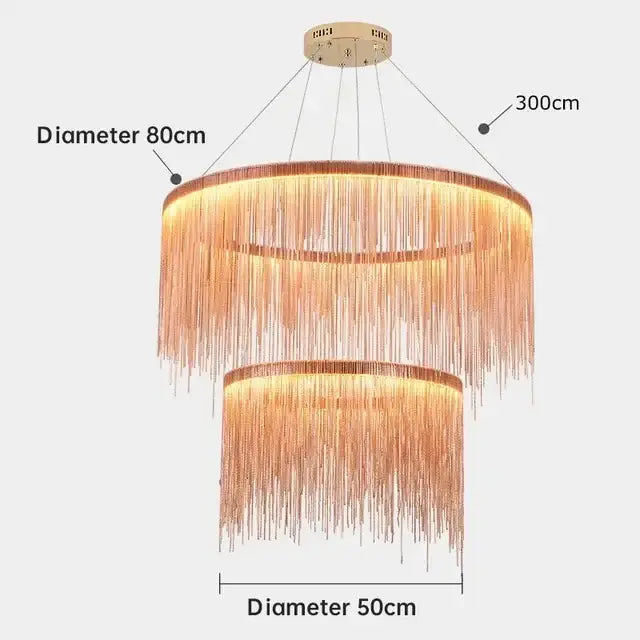 DecorBites™ LED Tassel Chandeliers | Waterfall Hanging Pendant Light | Modern Art Decor Lighting