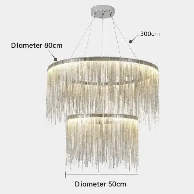 DecorBites™ LED Tassel Chandeliers | Waterfall Hanging Pendant Light | Modern Art Decor Lighting