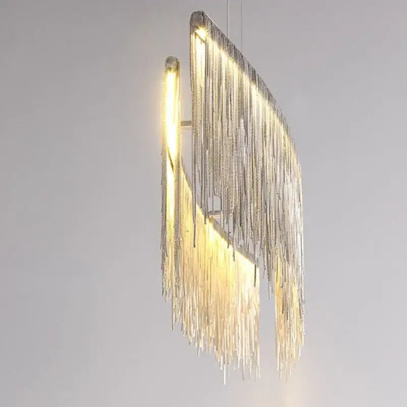 DecorBites™ LED Tassel Chandeliers | Waterfall Hanging Pendant Light | Modern Art Decor Lighting