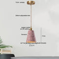 DecorBites™ LED Terrazzo Pendant Lamp White Stone Wood Hanging Light