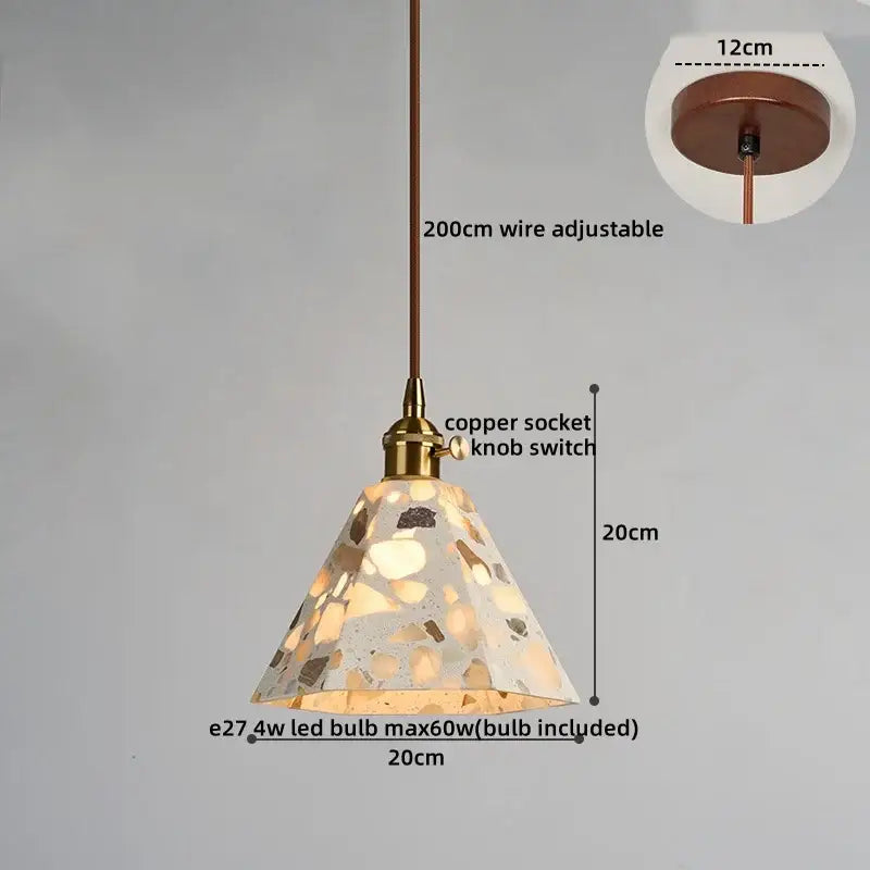 DecorBites™ LED Terrazzo Pendant Lights for Corridor, Bedroom, Living Room - Japanese Style Lighting