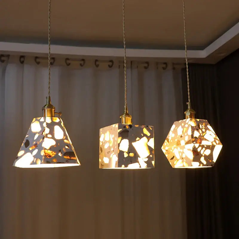 DecorBites™ LED Terrazzo Pendant Lights for Corridor, Bedroom, Living Room - Japanese Style Lighting