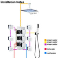 DecorBites™ LED Thermostatic Shower Faucet Chrome Rain Bath Mixer Tap