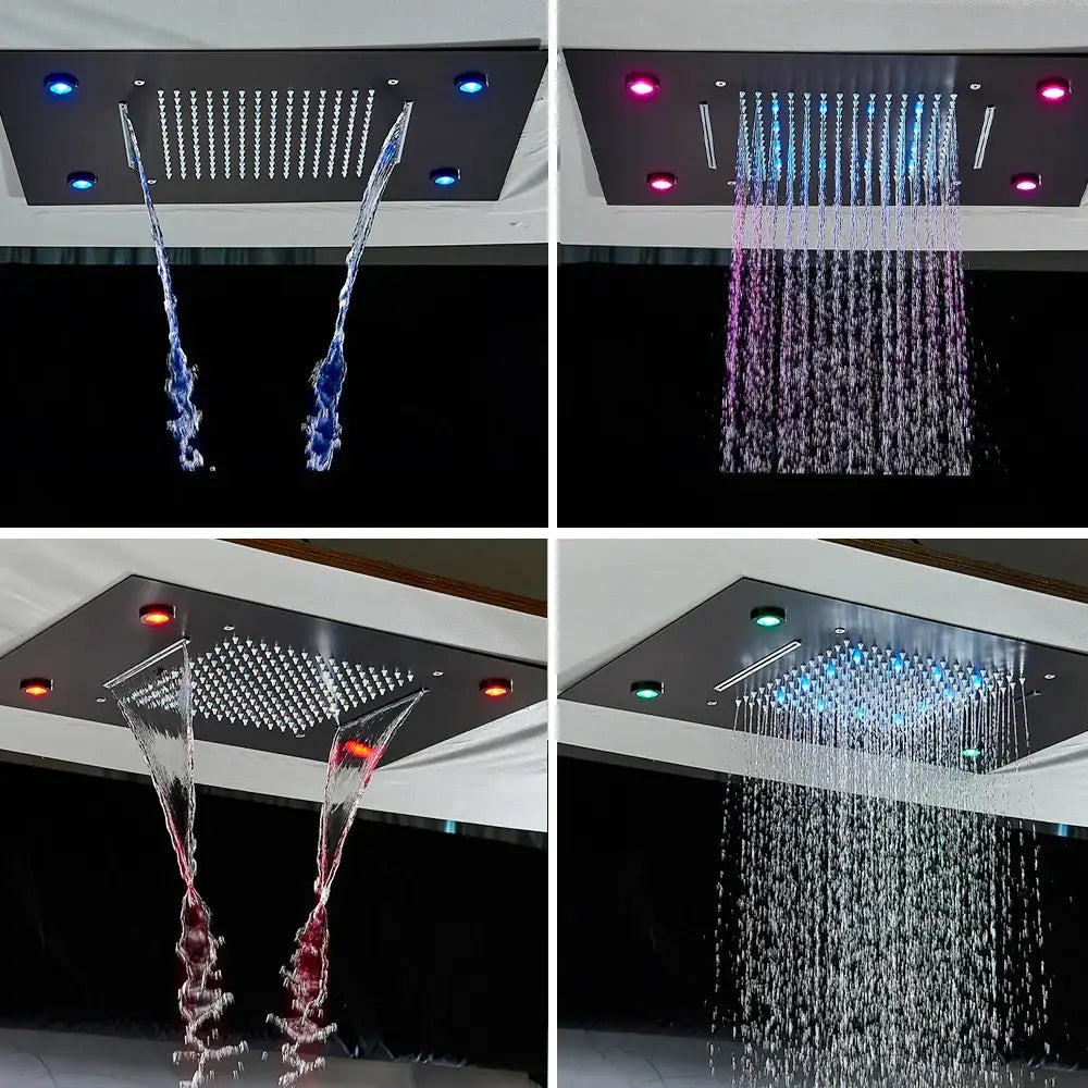 DecorBites™ LED Thermostatic Shower Faucet Set Rain Waterfall System with Remote Control