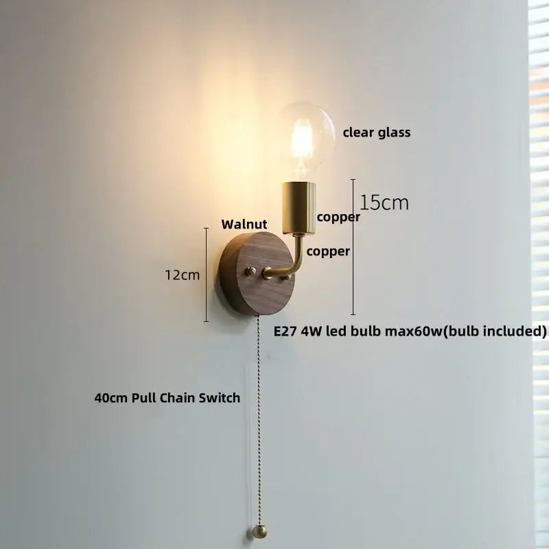DecorBites™ LED Tiffany Style Wall Lights Pull Chain Sconce Colorful Glass Stair Fixture